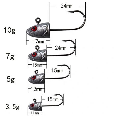 jig head hooks size chart