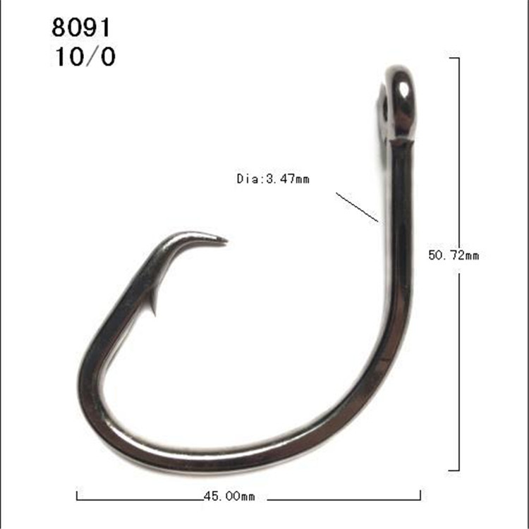 circle fishing hooks 10 size chart