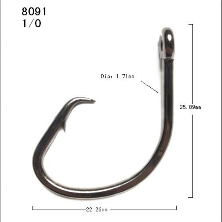 circle fishing hooks 1 size chart